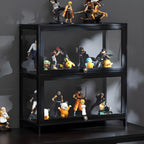 Élégante vitrine en bambou noir transparent