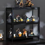 Élégante vitrine en bambou noir transparent