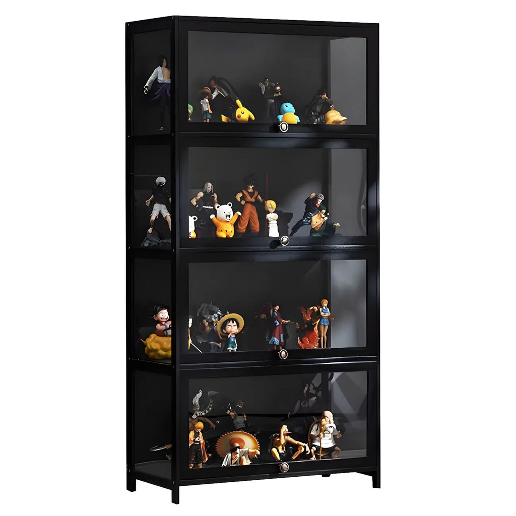 Élégante vitrine en bambou noir transparent