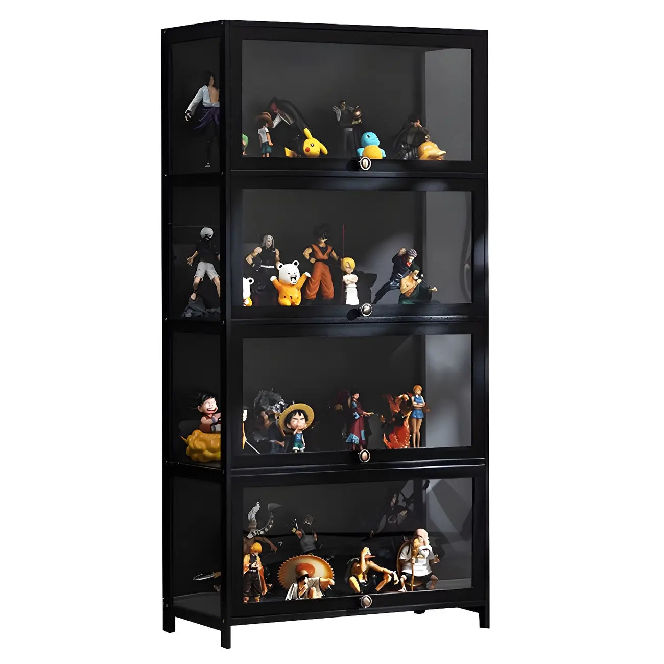 Élégante vitrine en bambou noir transparent