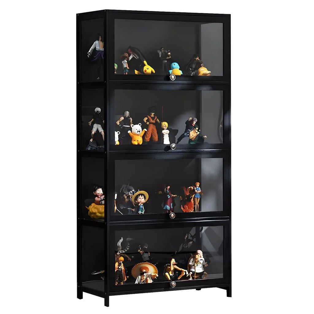 Élégante vitrine en bambou noir transparent