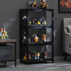 Élégante vitrine en bambou noir transparent