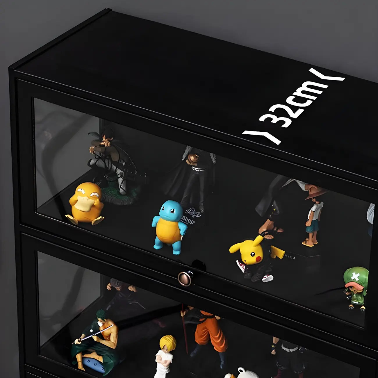 Élégante vitrine en bambou noir transparent