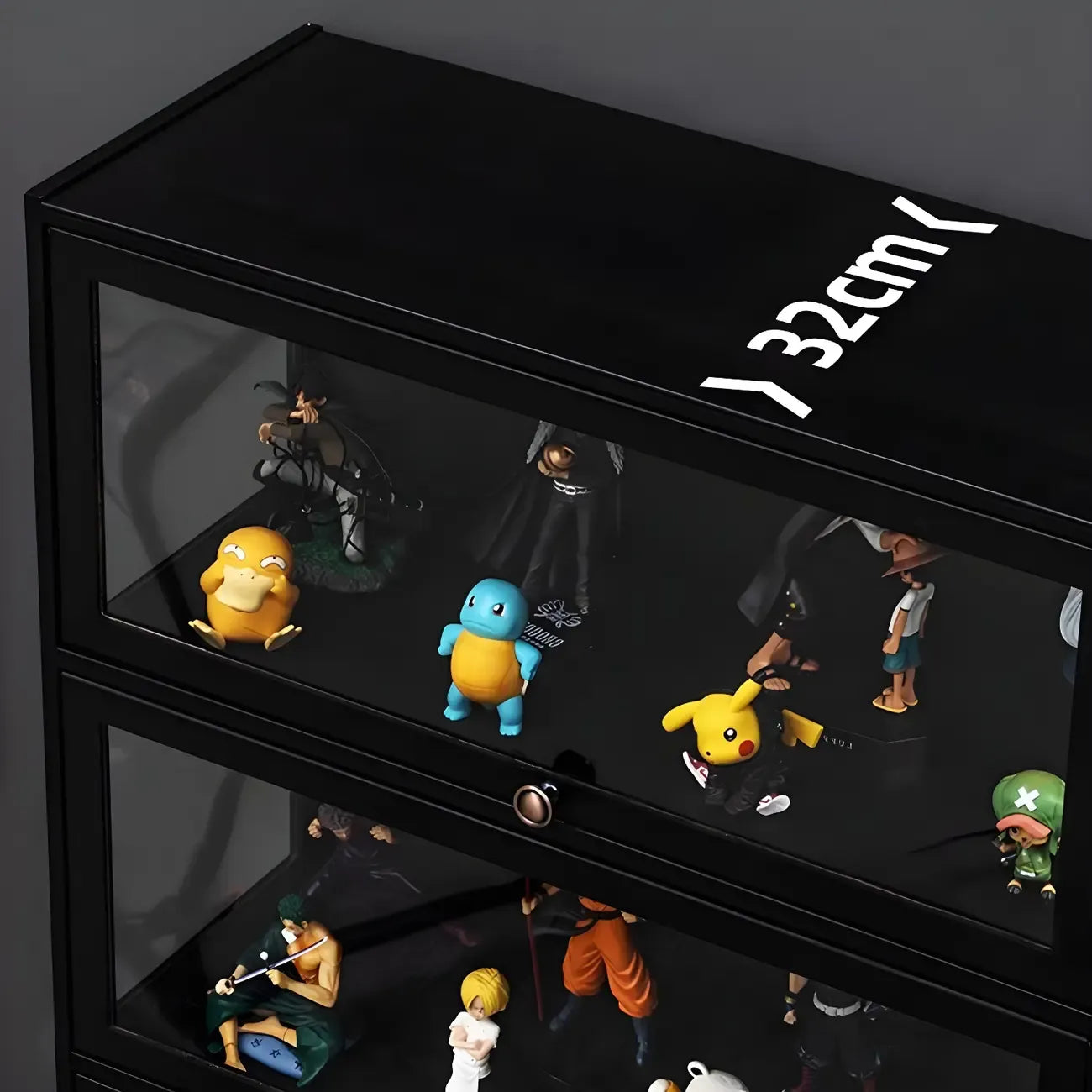 Élégante vitrine en bambou noir transparent