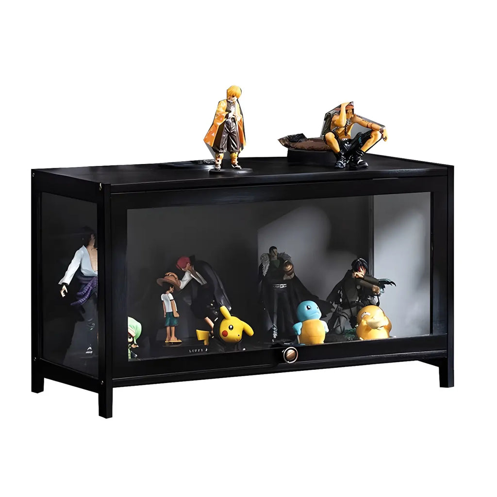 Élégante vitrine en bambou noir transparent