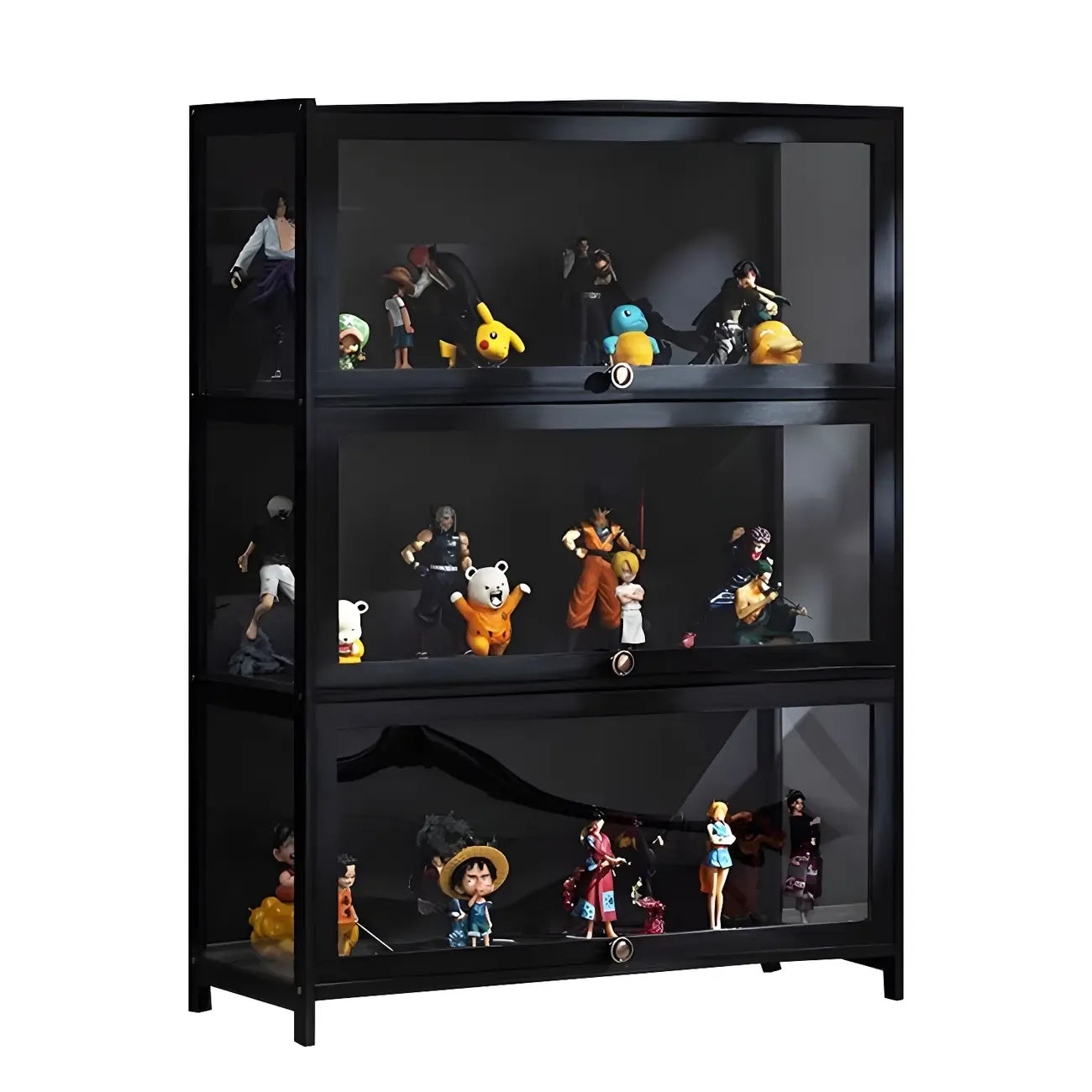 Élégante vitrine en bambou noir transparent