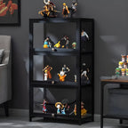 Élégante vitrine en bambou noir transparent