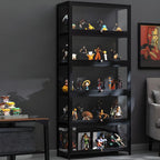 Élégante vitrine en bambou noir transparent