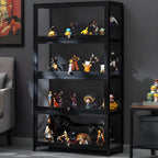 Élégante vitrine en bambou noir transparent