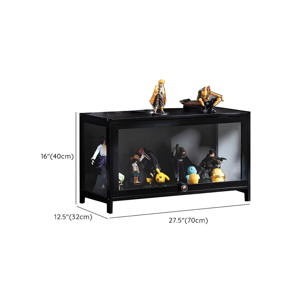 Élégante vitrine en bambou noir transparent