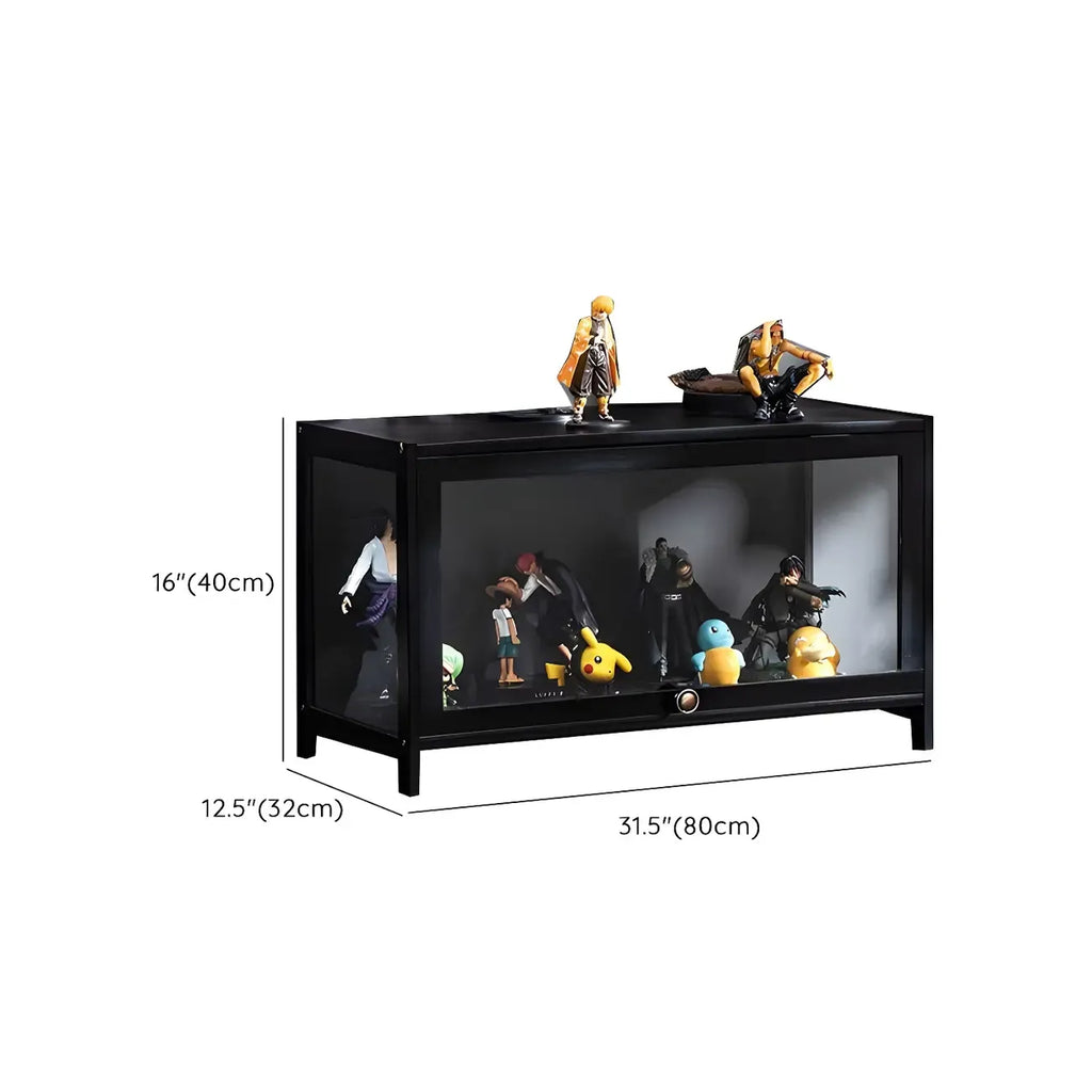 Élégante vitrine en bambou noir transparent