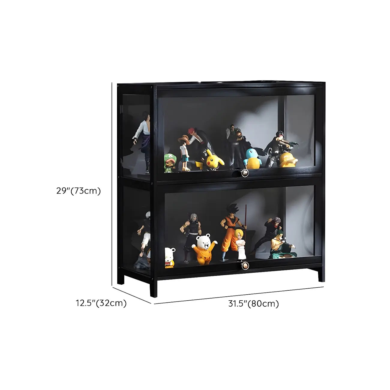 Élégante vitrine en bambou noir transparent