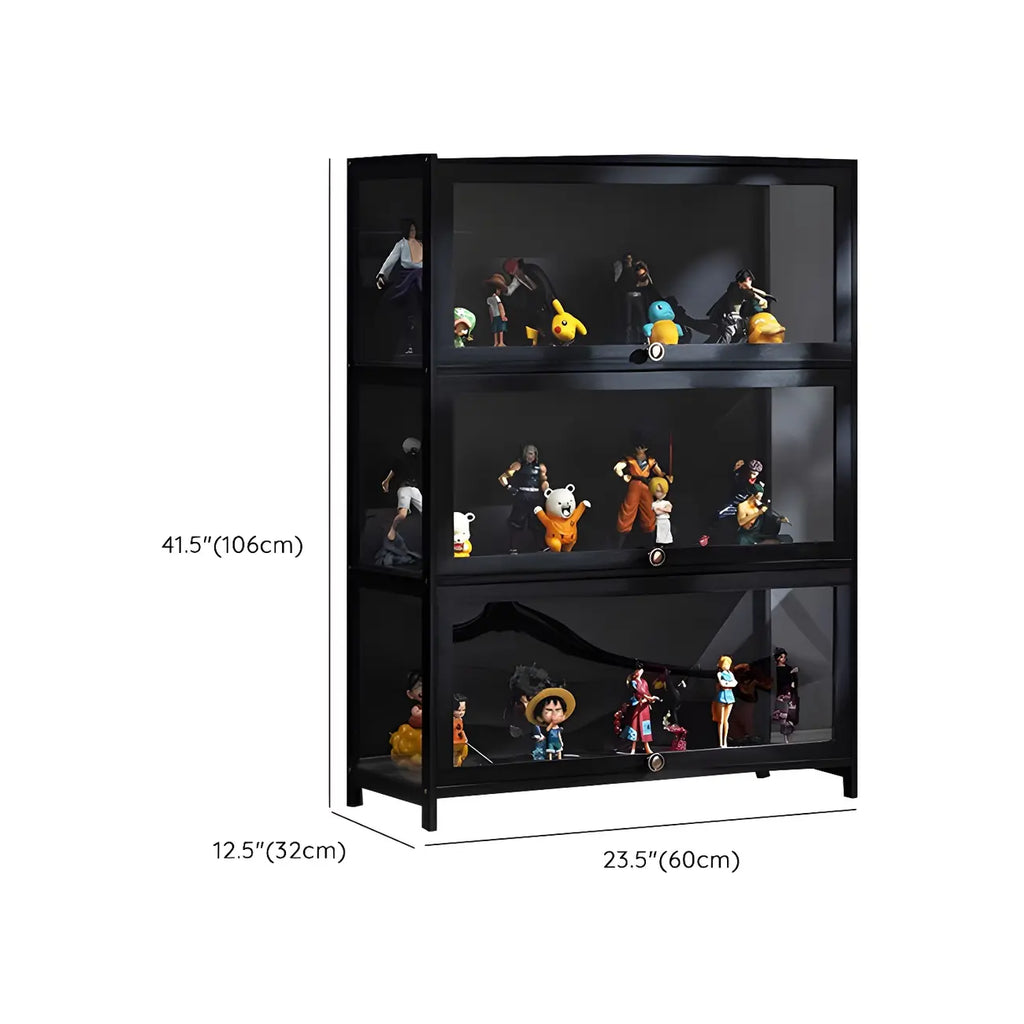 Élégante vitrine en bambou noir transparent