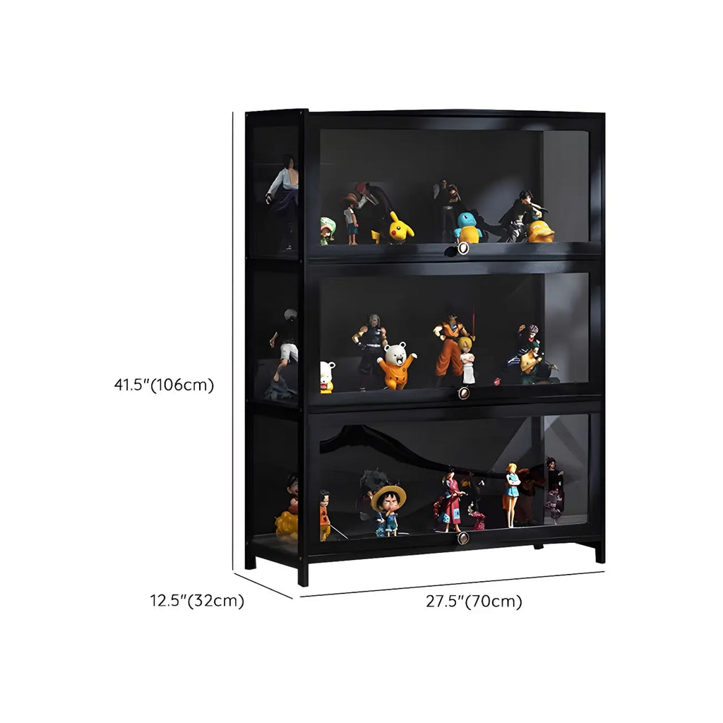 Élégante vitrine en bambou noir transparent
