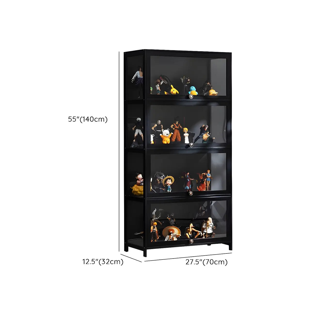 Élégante vitrine en bambou noir transparent