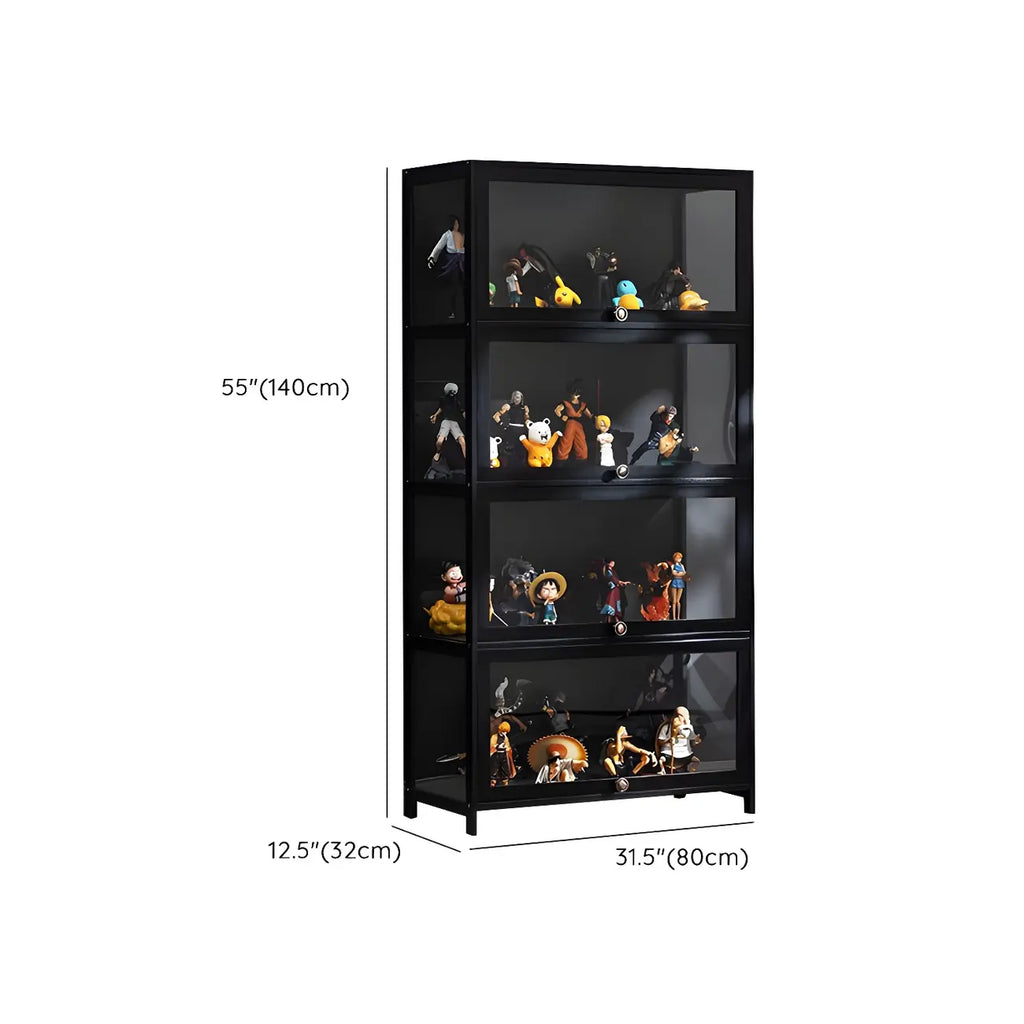 Élégante vitrine en bambou noir transparent