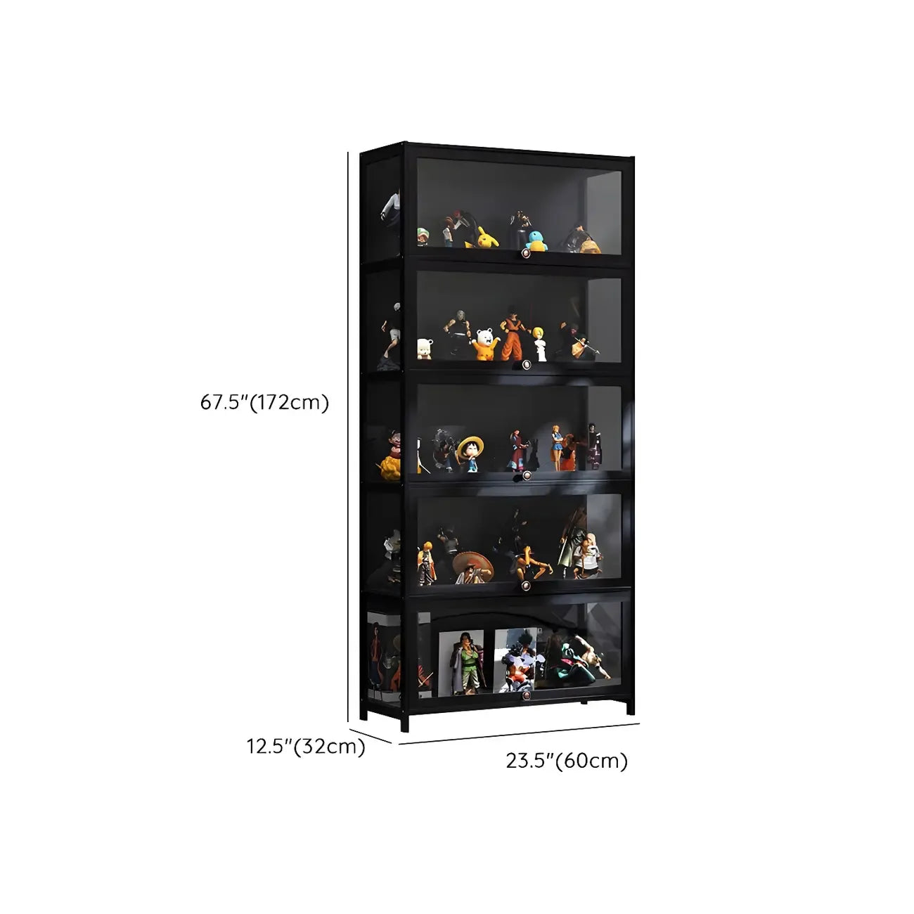 Élégante vitrine en bambou noir transparent