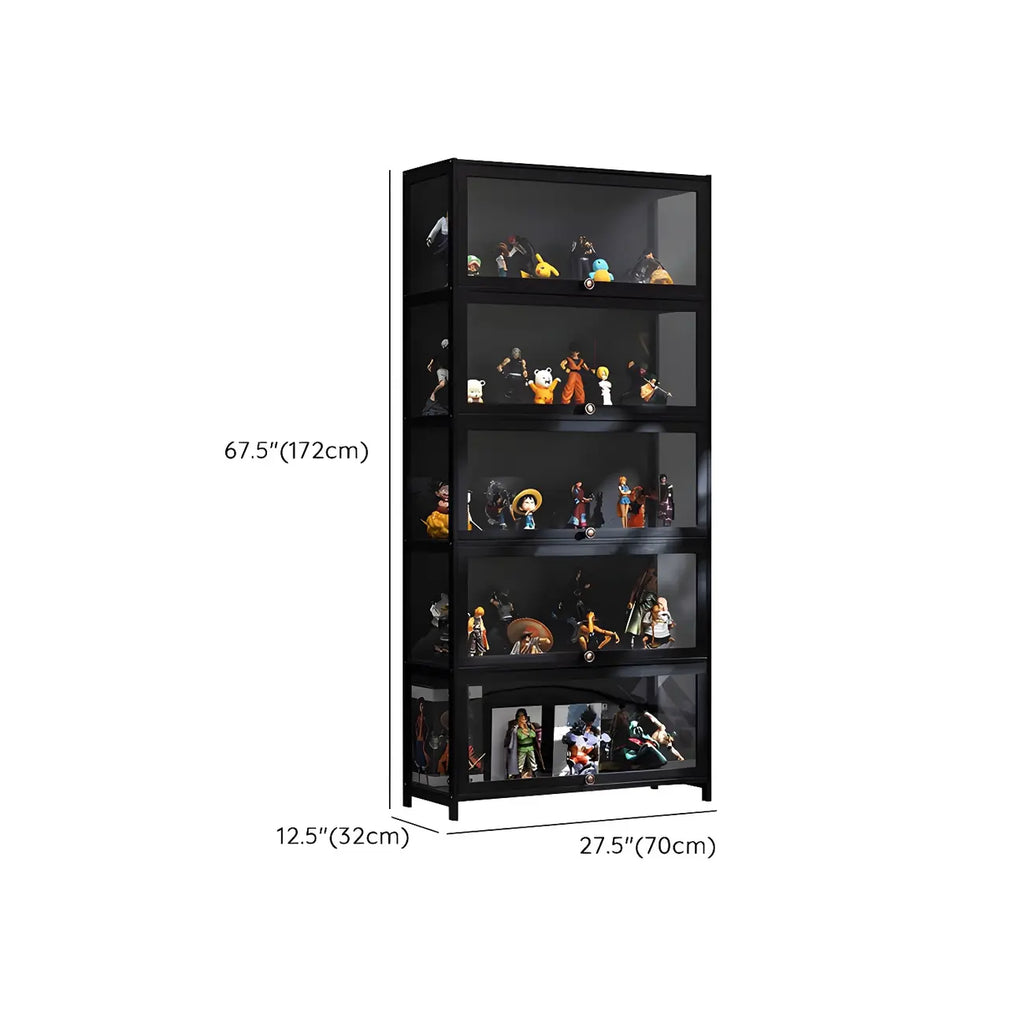 Élégante vitrine en bambou noir transparent