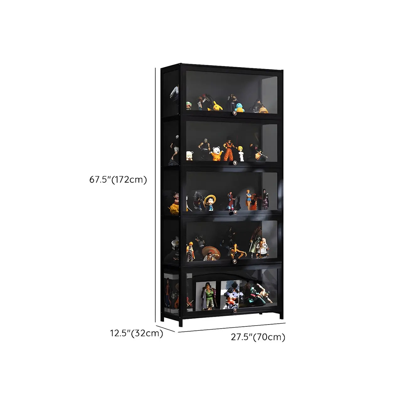 Élégante vitrine en bambou noir transparent