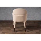 Chaise de salle à manger moderne en similicuir végétalien beige et or rose