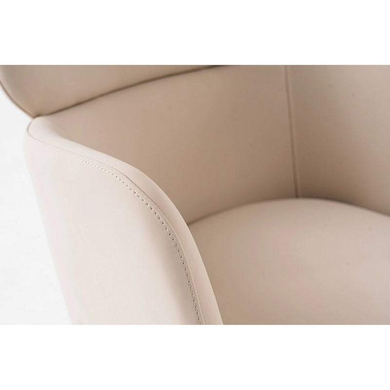 Chaise de salle à manger moderne en similicuir végétalien beige et or rose