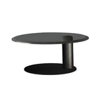 Table basse ronde en bois avec piètement en métal marron