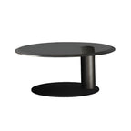 Table basse ronde en bois avec piètement en métal marron
