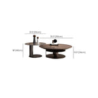 Table basse ronde en bois avec piètement en métal marron