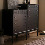 Commode classique en bois noir avec tiroirs pour chambre à coucher
