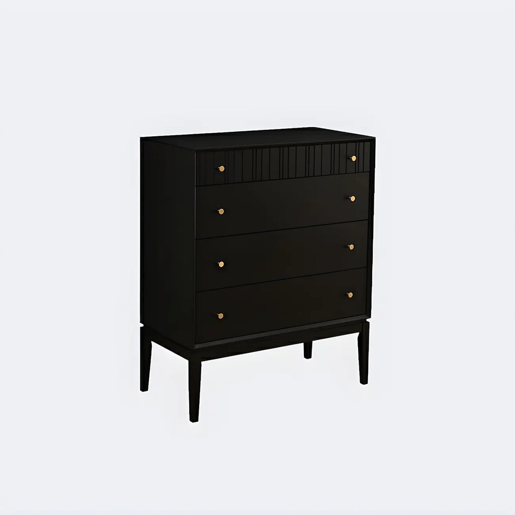 Commode classique en bois noir avec tiroirs pour chambre à coucher