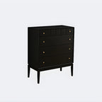 Commode classique en bois noir avec tiroirs pour chambre à coucher