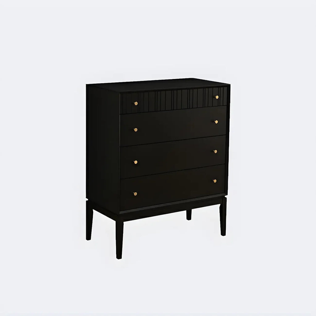 Commode classique en bois noir avec tiroirs pour chambre à coucher
