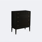 Commode classique en bois noir avec tiroirs pour chambre à coucher