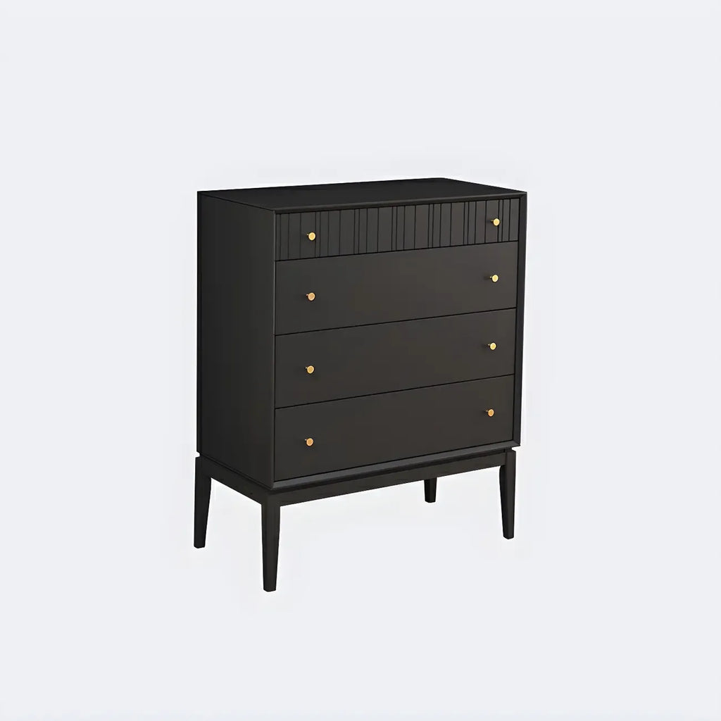 Commode classique en bois noir avec tiroirs pour chambre à coucher