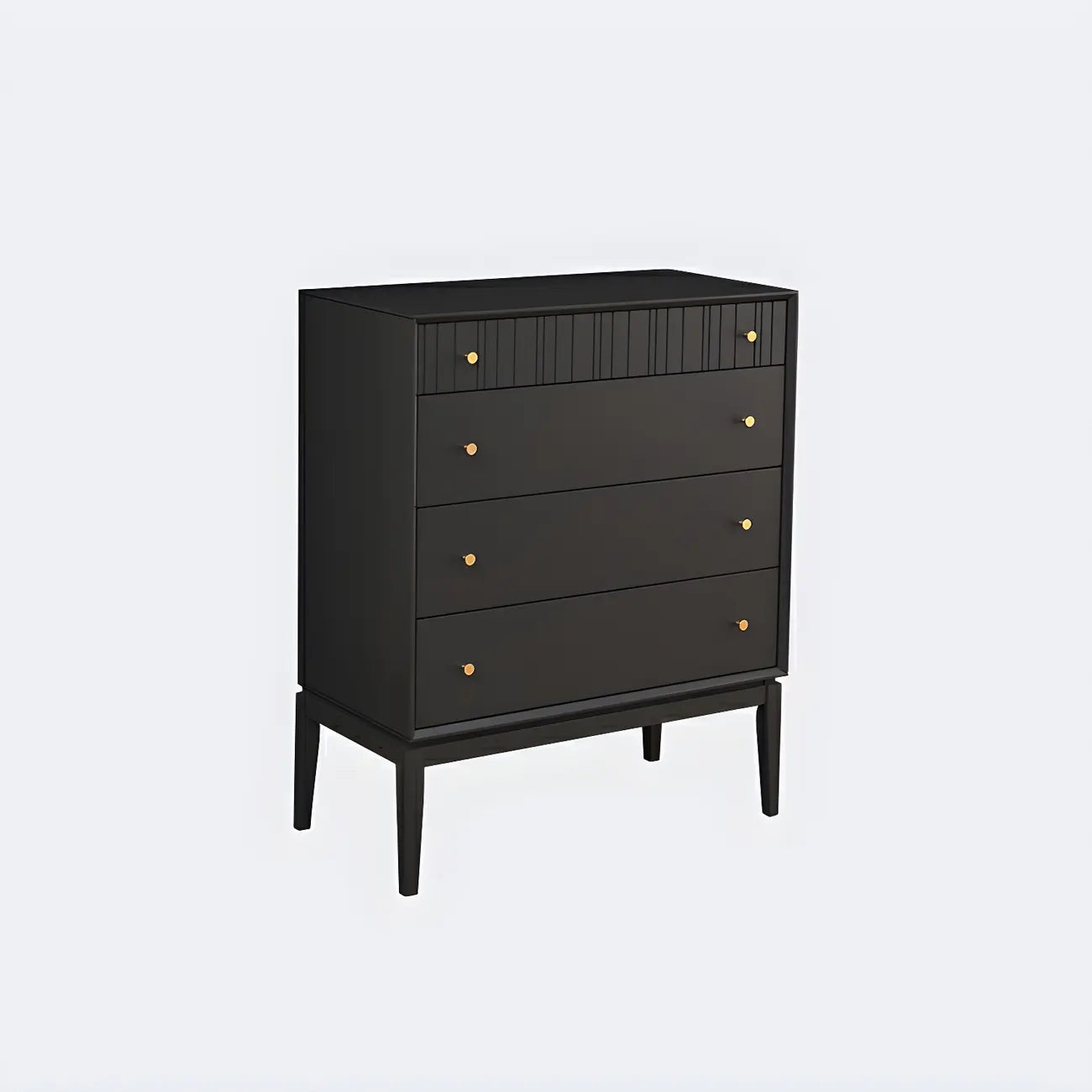 Commode classique en bois noir avec tiroirs pour chambre à coucher