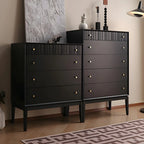 Commode classique en bois noir avec tiroirs pour chambre à coucher