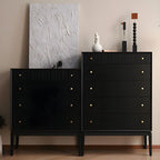 Commode classique en bois noir avec tiroirs pour chambre à coucher
