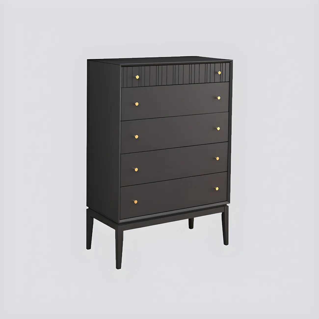 Commode classique en bois noir avec tiroirs pour chambre à coucher