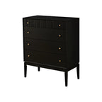 Commode classique en bois noir avec tiroirs pour chambre à coucher