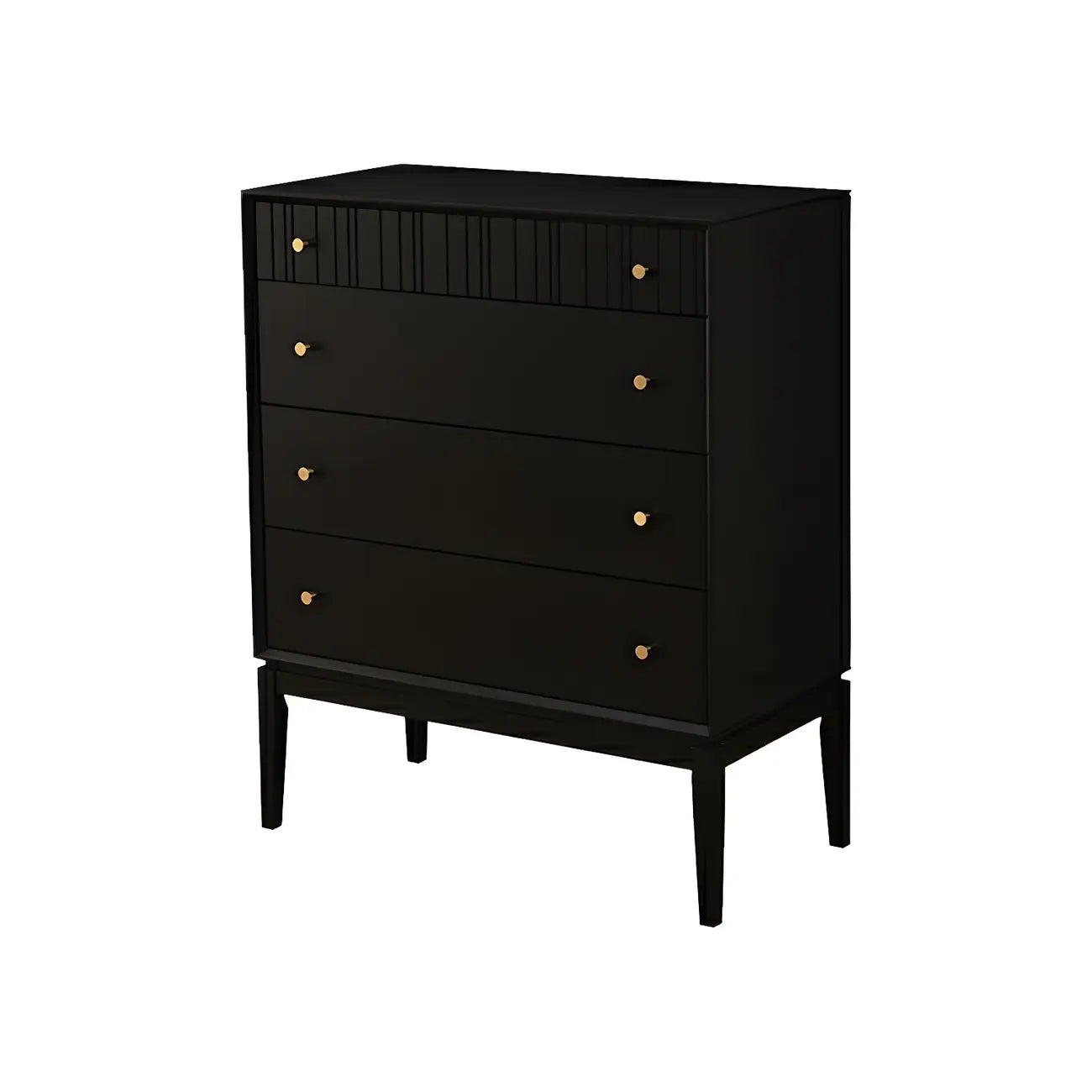 Commode classique en bois noir avec tiroirs pour chambre à coucher