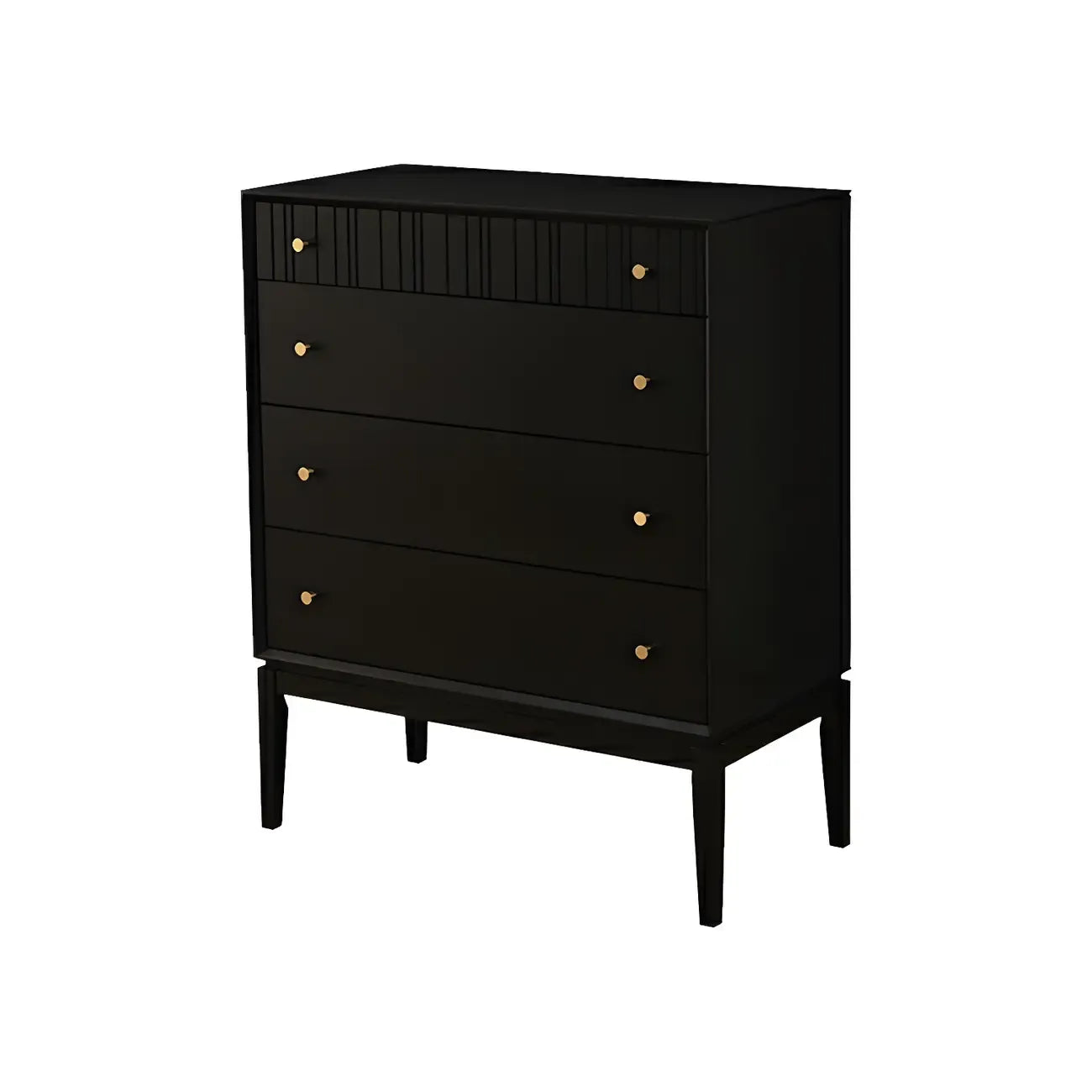 Commode classique en bois noir avec tiroirs pour chambre à coucher