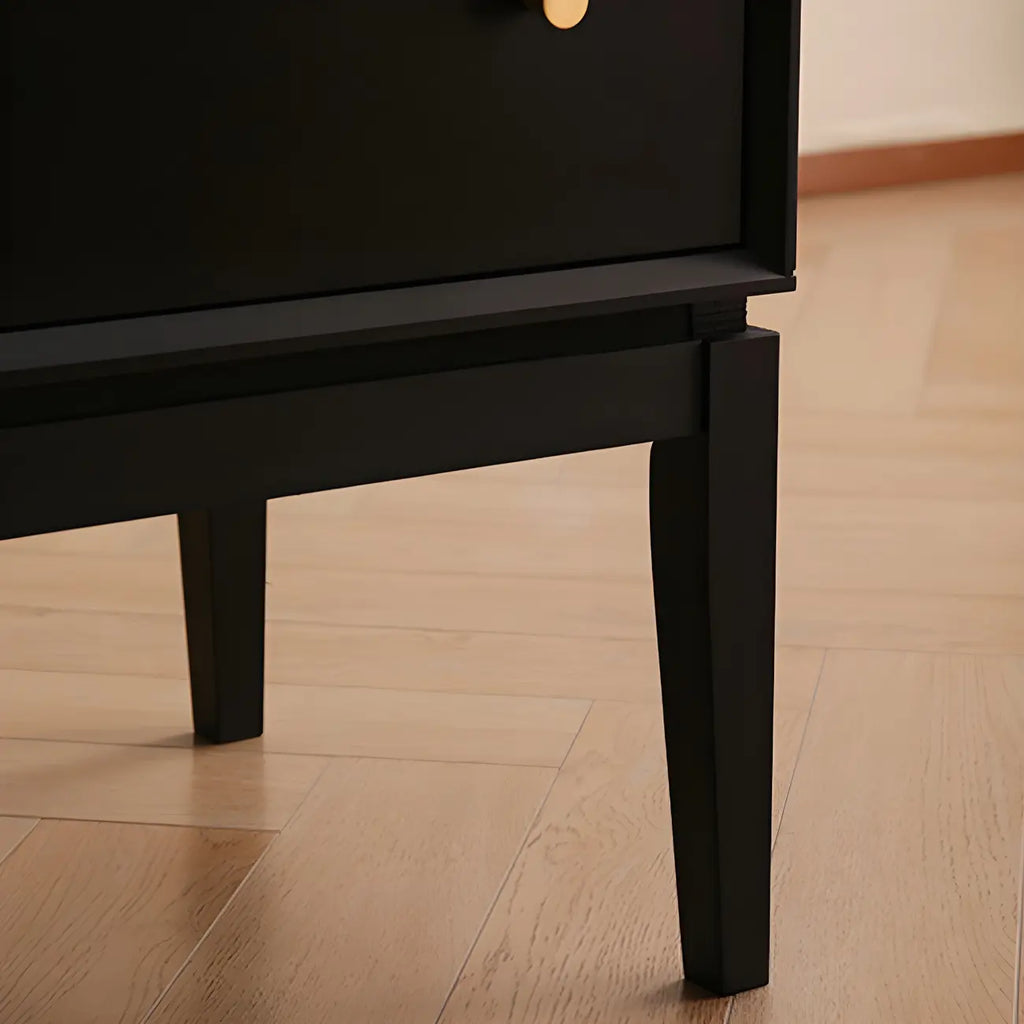Commode classique en bois noir avec tiroirs pour chambre à coucher