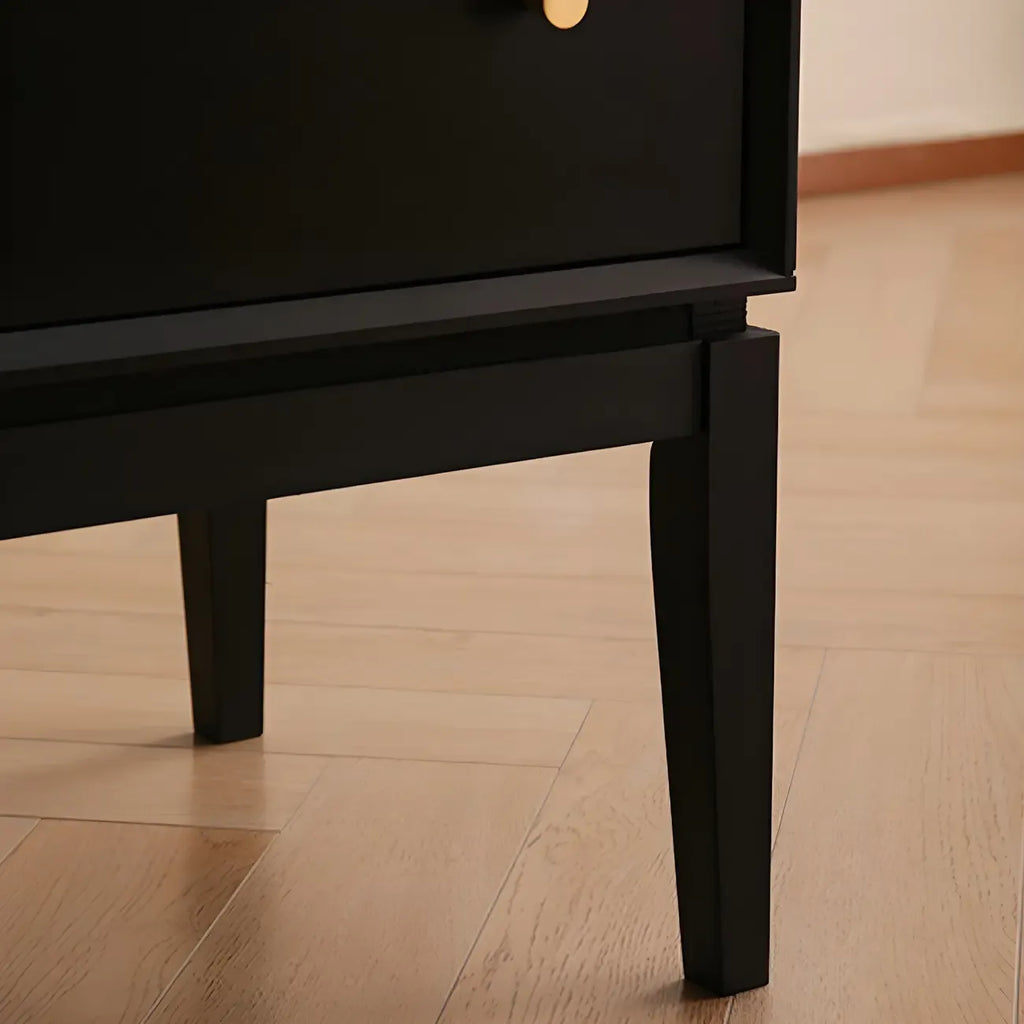 Commode classique en bois noir avec tiroirs pour chambre à coucher