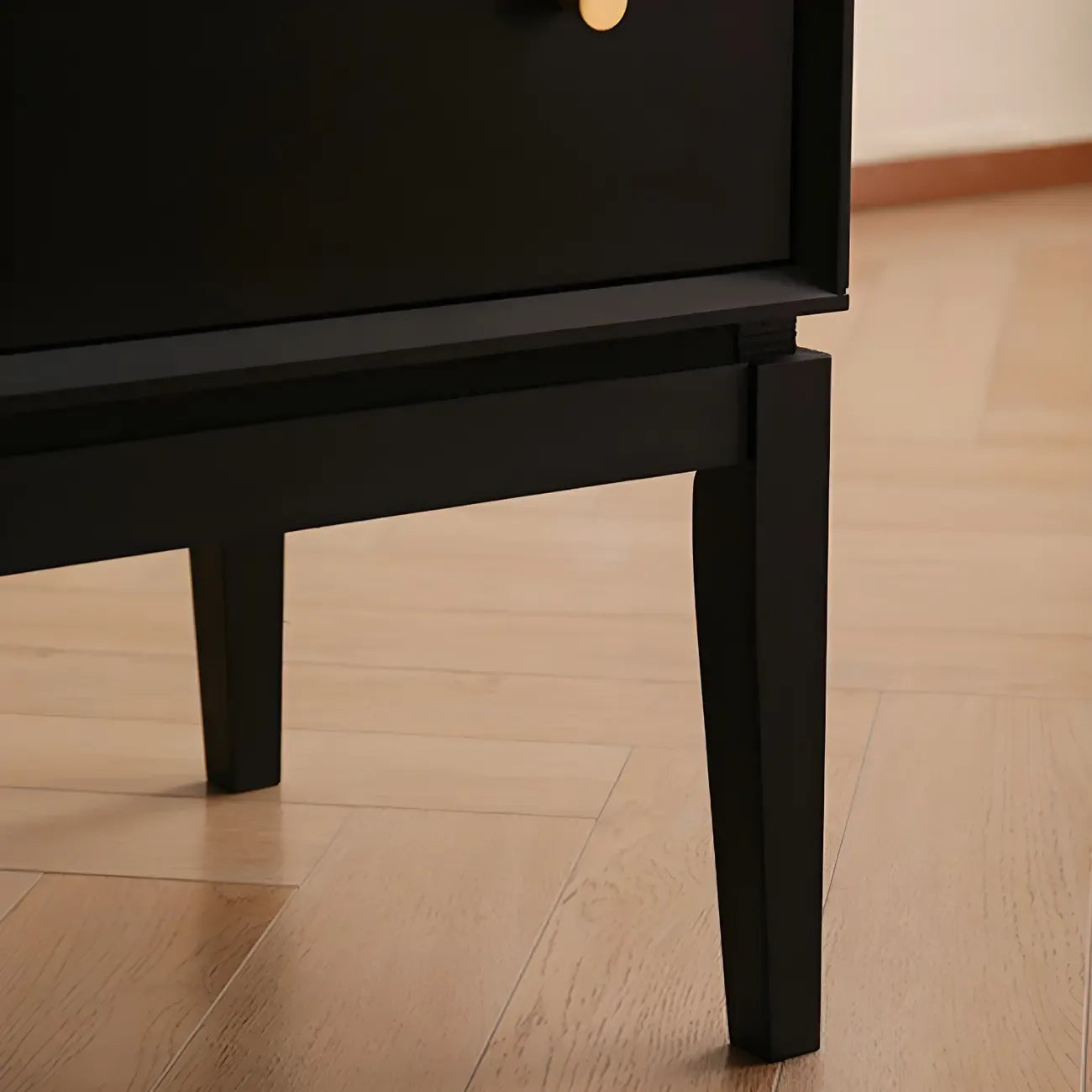 Commode classique en bois noir avec tiroirs pour chambre à coucher