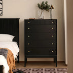 Commode classique en bois noir avec tiroirs pour chambre à coucher
