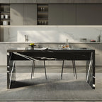 Table de bar élégante à double piétement en marbre noir