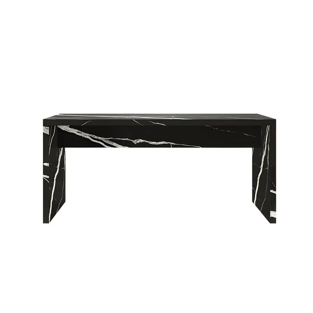 Table de bar élégante à double piétement en marbre noir
