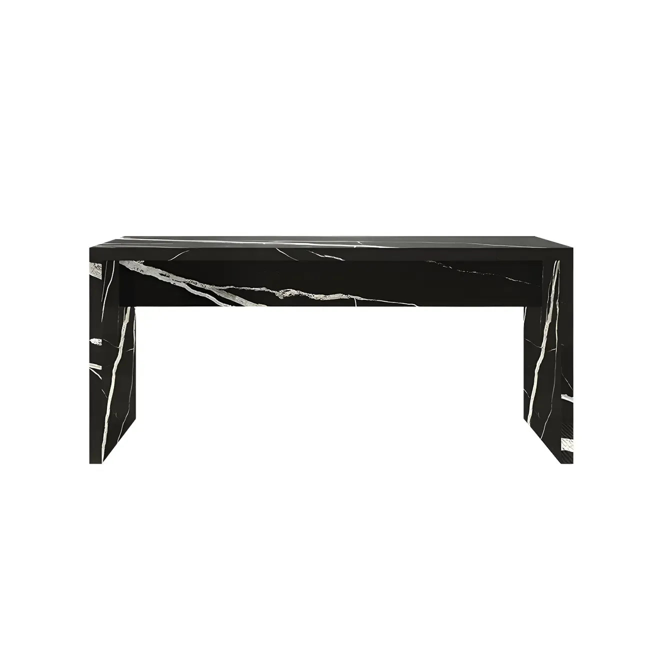 Table de bar élégante à double piétement en marbre noir