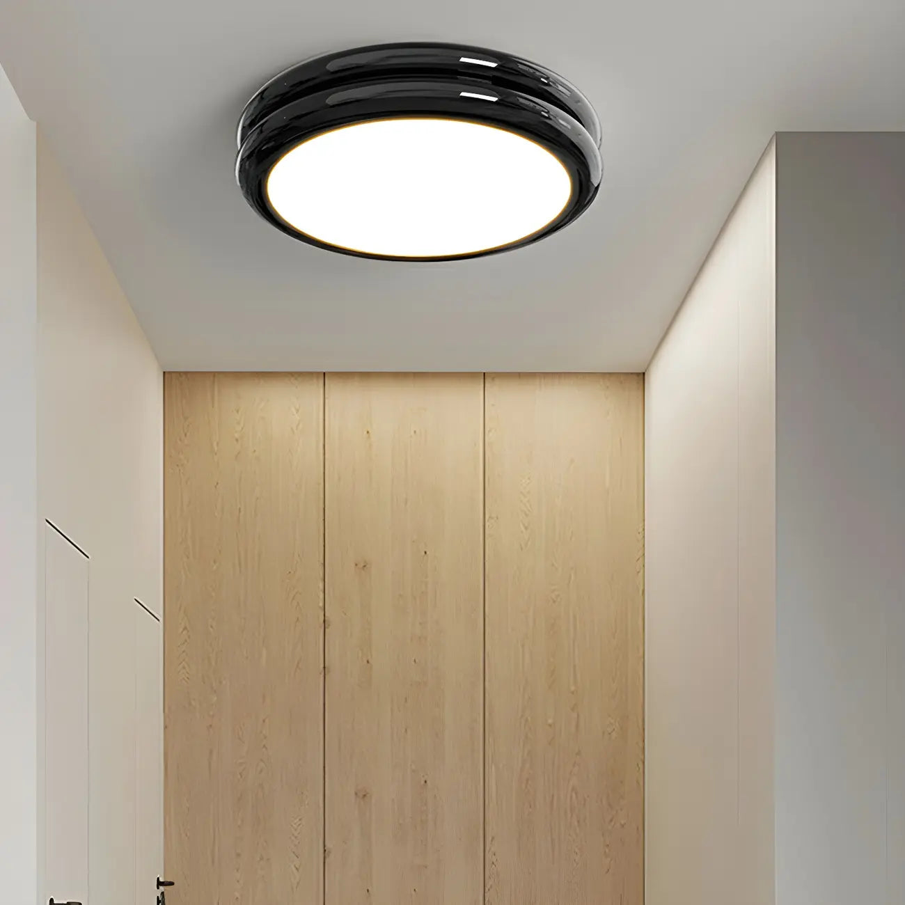 Plafonnier LED moderne à double cercle et à intensité variable