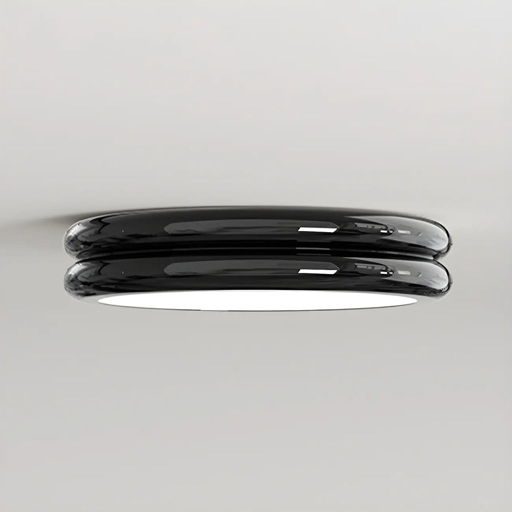 Plafonnier LED moderne à double cercle et à intensité variable